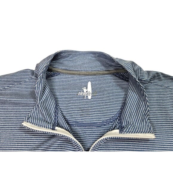Johnnie-O 1/4 Zip Pullover Performance Shirt Long Sleeve Men’s XL Blue Striped - Picture 4 of 10